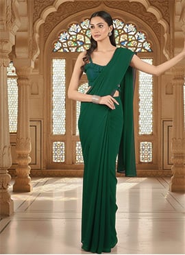 Green Georgette Classy Saree