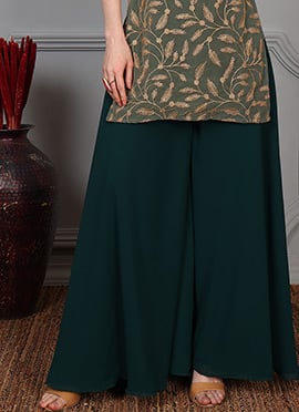 Green Georgette Palazzo Pant