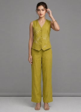 Green Lotus Whisper Cotton Co ord Set