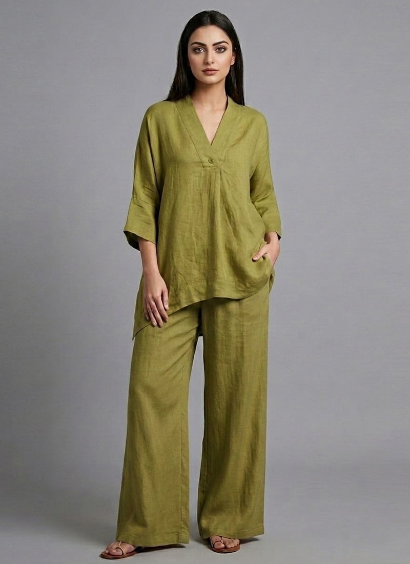 Green Meadow Flow Cotton Co Ord Set After Six Wear