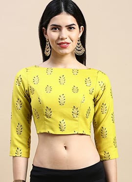 Green Printed Cotton Blouse