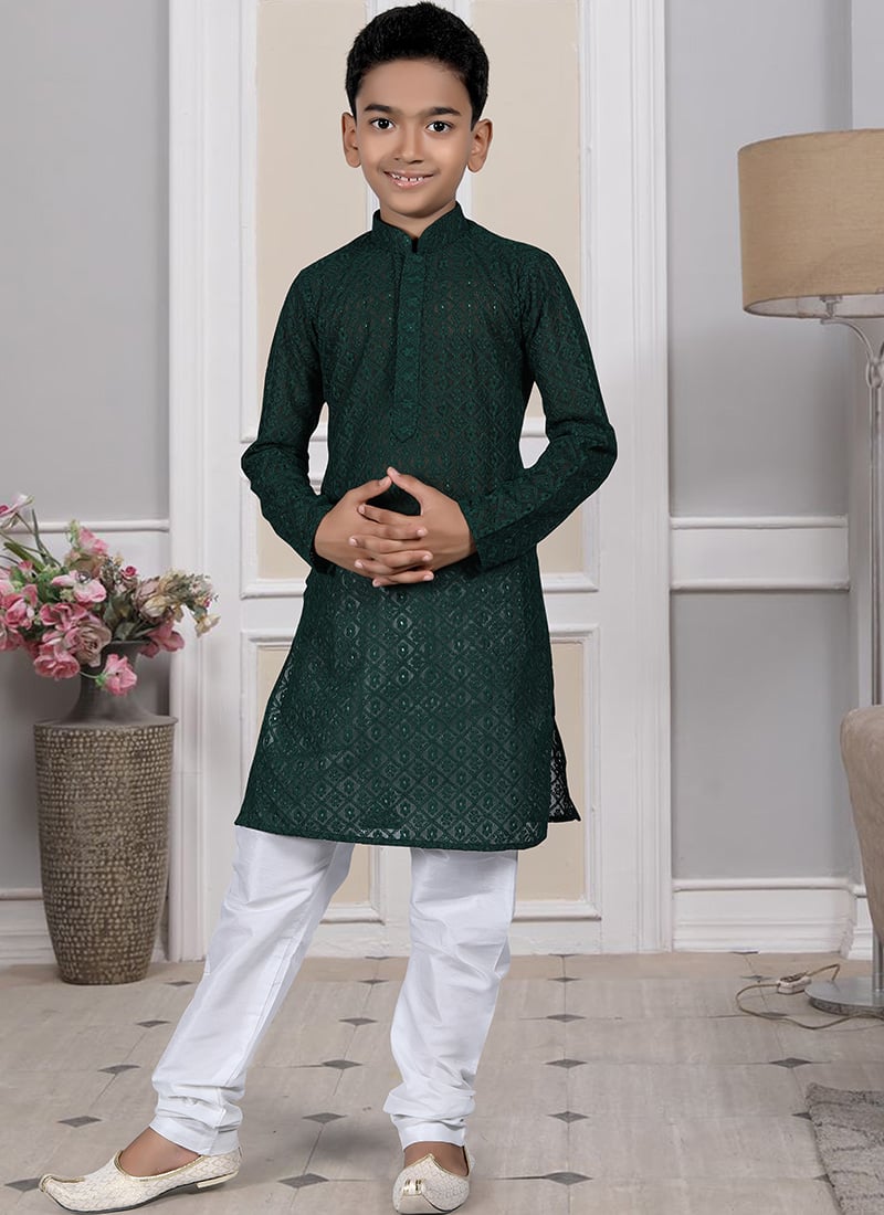 Men Sky Blue Slub Striped Embroidered Kurta Pyjama main image 0