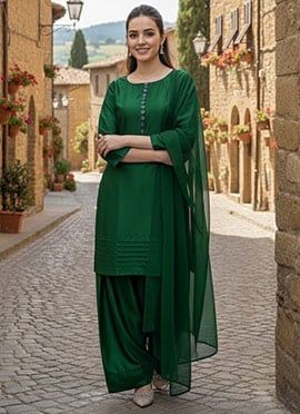 Green Silk Farshi Style Salwar Suit
