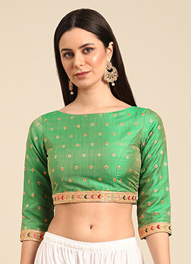 Green Taffeta Blouse