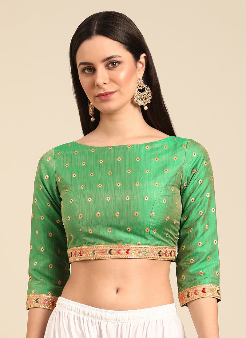 Green Taffeta Blouse