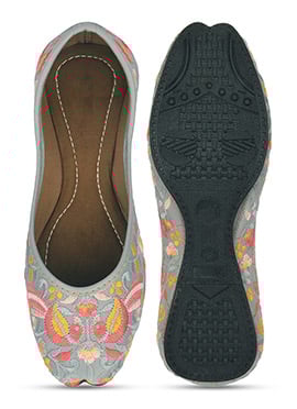 Grey Embroidered Juti