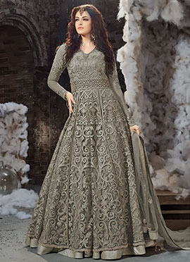 grey net dress