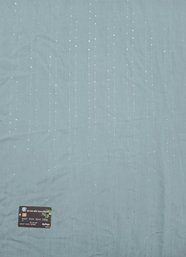 Grey Nylon Sequins Embroidered Fabric