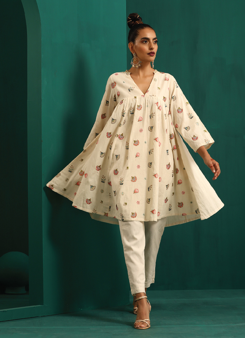 Shop Ivory Linen Embroidered Indowestern Sets And Suits After Six Wear