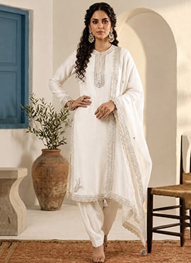 Ivory Silk Elegant Salwar Suit
