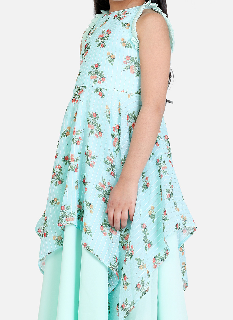 Girls Round Neck Georgette Dress