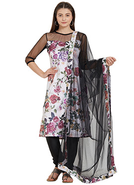 Kids Girls Multicolor Satin Straight Pant Suit