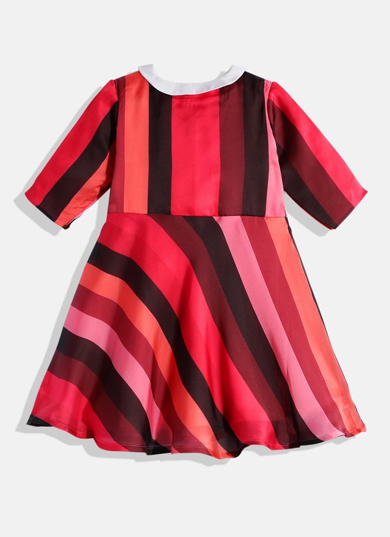Kids Girls Multicolored Knee Length Dress