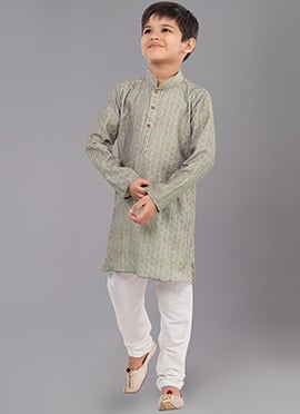 Lavender Digital Printed Kids Kurta Pyjama