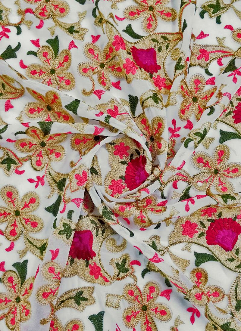 Off White Georgette Fabric