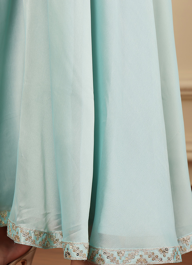 Blue Lehenga style Suit Rangoli Silk main image 1