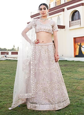 Light Lavender Net Zari Sequins Ravishing Lehenga