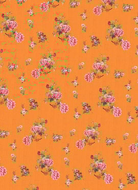 Light Orange Digital Printed Organza Fabric