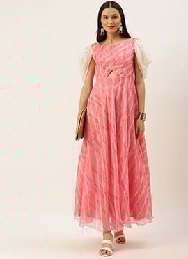 Light Pink Digital Printed Maxi Dress