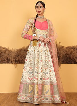 Light Pista Dupion Embroidered Salwar Kameez
