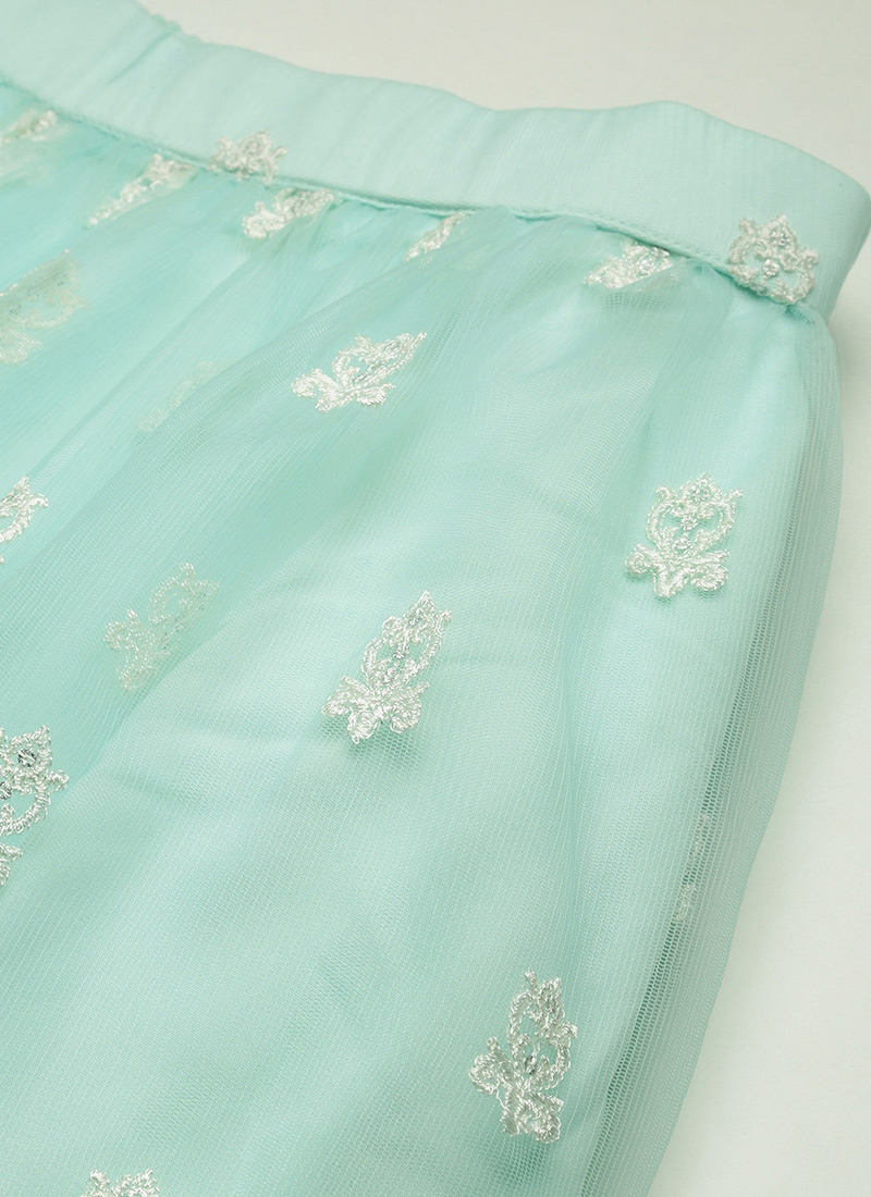 Light Green Lehenga style Suits Soft Net With Inner