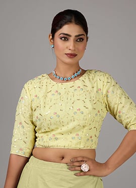 Light Yellow Georgette Embroidered Blouse