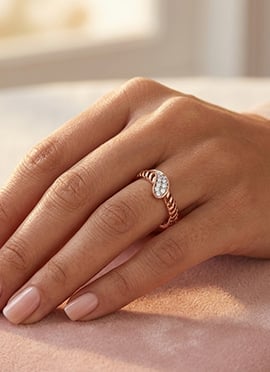 Luxury Rose Gold 925 Sterling Silver Moissanite Ring