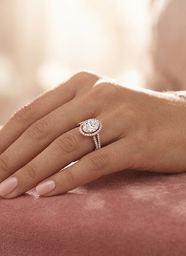 Luxury Rose Gold 925 Sterling Silver Moissanite Ring