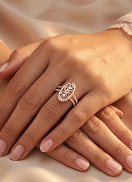 Luxury Rose Gold 925 Sterling Silver Moissanite Ring