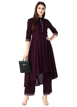 Wine Kurta Palazzo Set