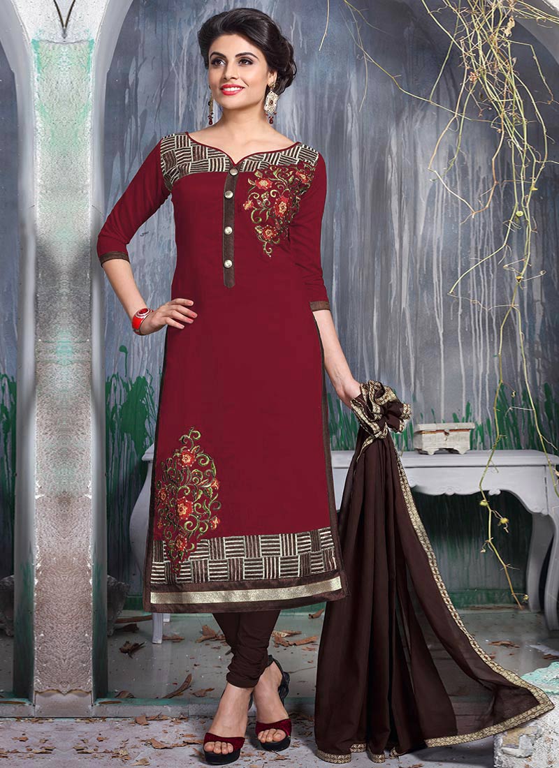 Maroon salwar suit design Clearance