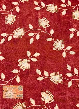 Red Dual Tone Viscose Embroidered Fabric