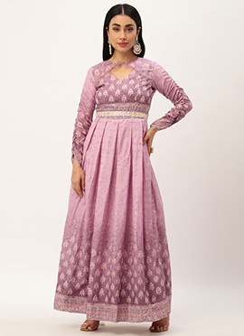 Mauve Digital Printed Maxi Dress