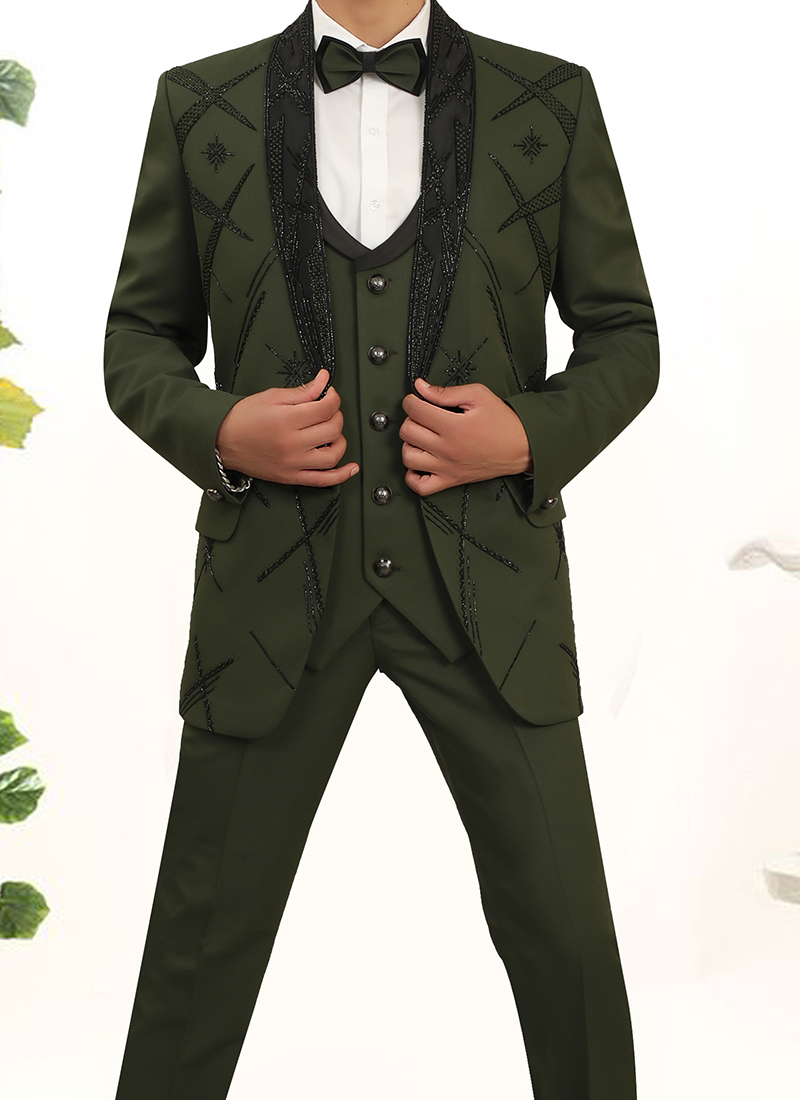 Green Rayon Suits SUMAMBE7042