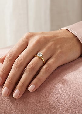 Modern Gold 925 Sterling Silver Moissanite Ring