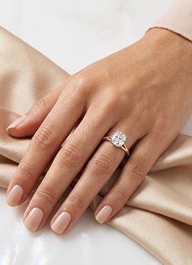 Modern Gold 925 Sterling Silver Moissanite Ring