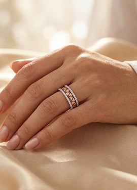 Modern Rose Gold 925 Sterling Silver Moissanite Ring