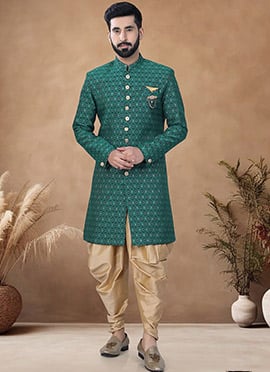 Morpeach Jacquard Indowestern Sherwani