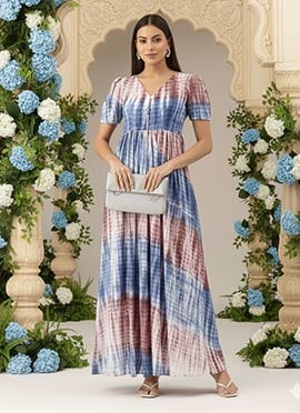 Teen Girls Multi Colour Modal Woven Dress