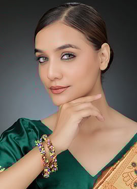 Multicolor Alloy Beads Bangles