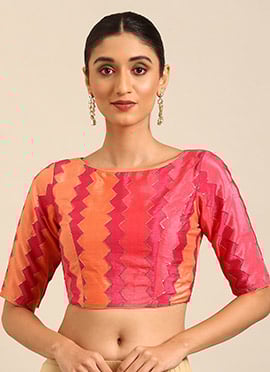 Multicolor Chinon Embroidered Blouse