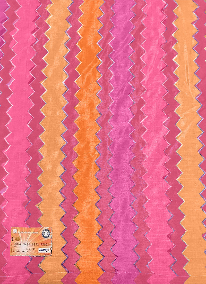 Multicolor Chinon Embroidered Fabric