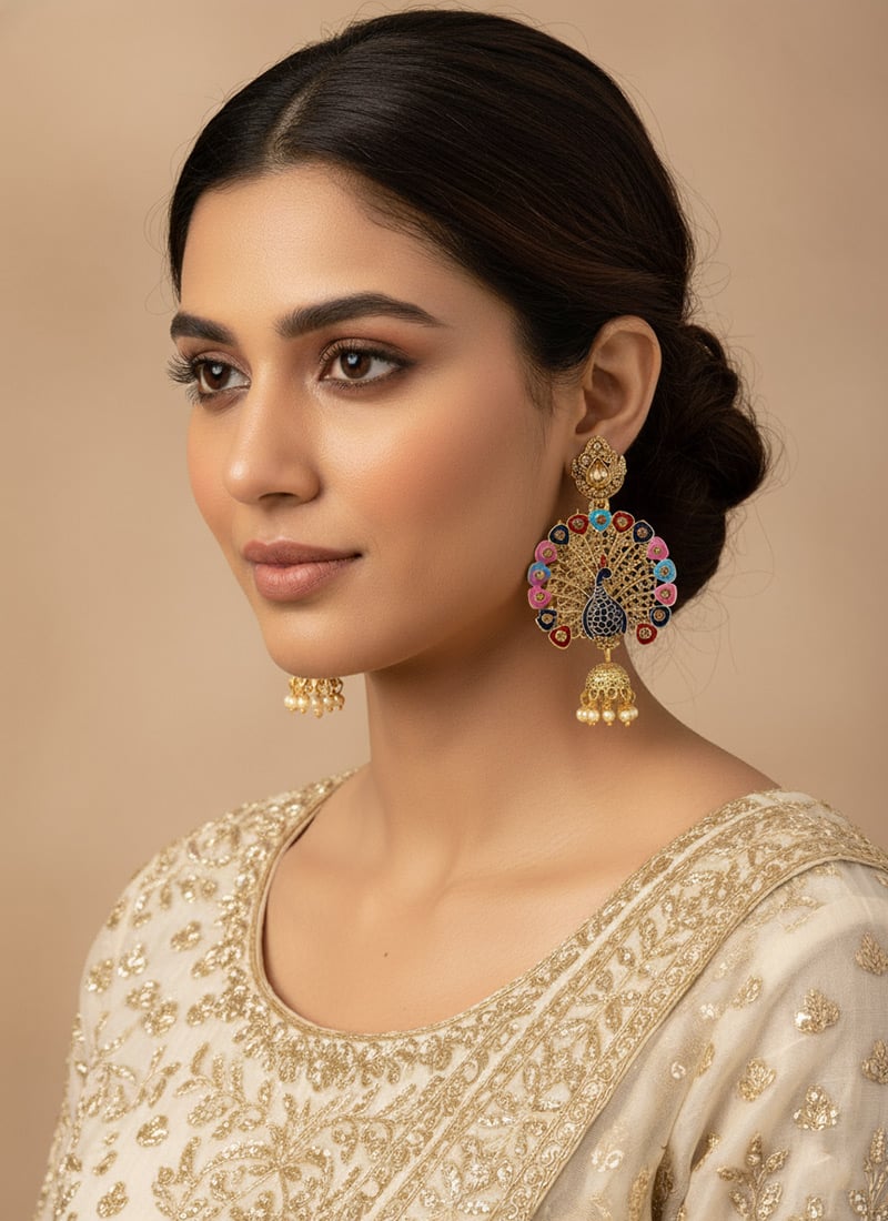 Multicolor Danglers Festive Wear