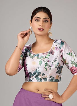Multicolor Digital Printed Taffeta Blouse