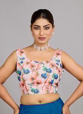 Multicolor Printed Georgette Sleeveless Blouse