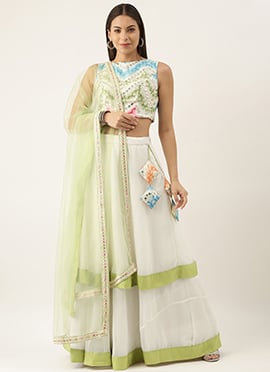 Multicolored Digital Printed Lehenga