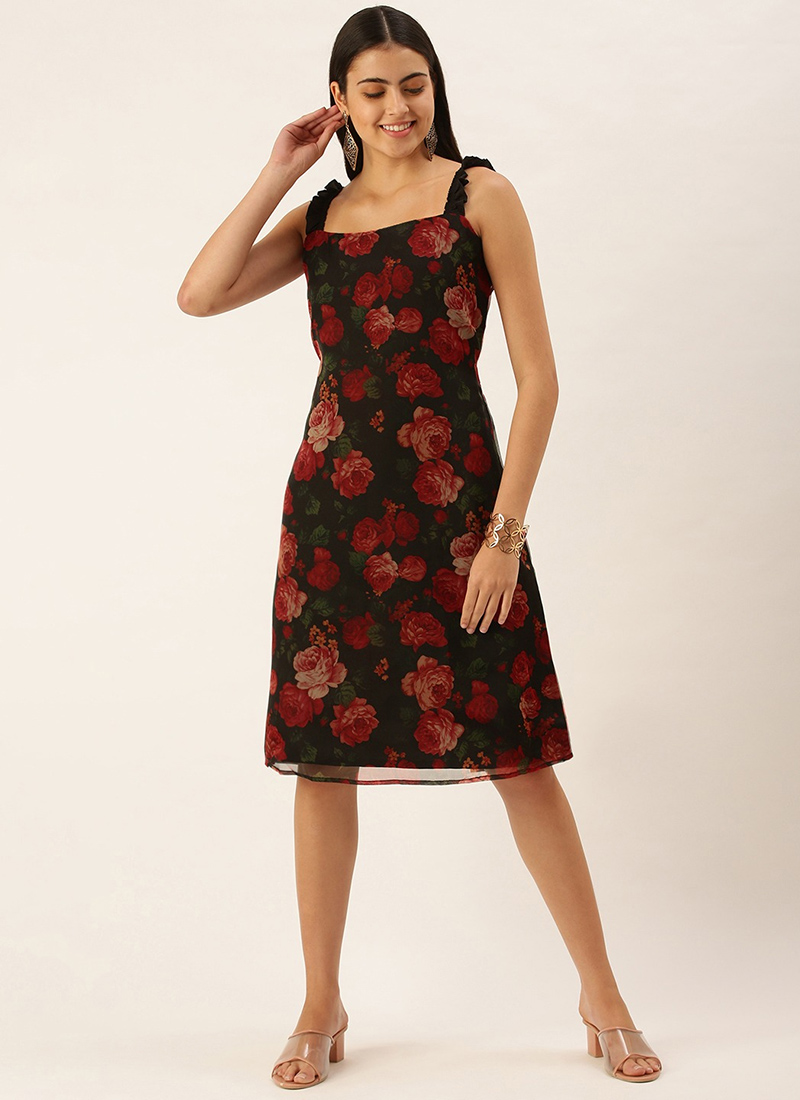 Multicolored Digital Printed Organza Kurti