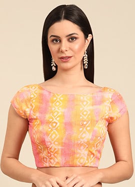 Multicolored Embroidered Chinon Blouse