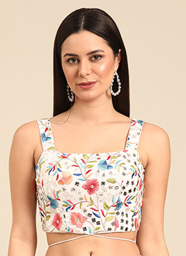 Multicolored Embroidered Georgette Blouse