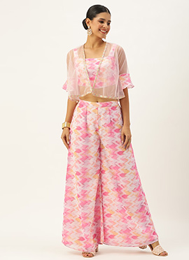 Multicolored Georgette Co Ords Set